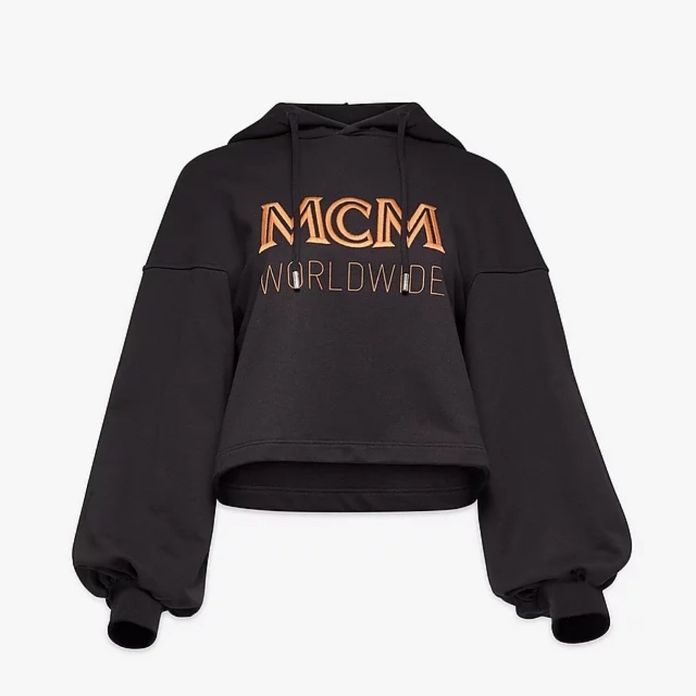 *MCM* Women bell sleeve crop hoodie